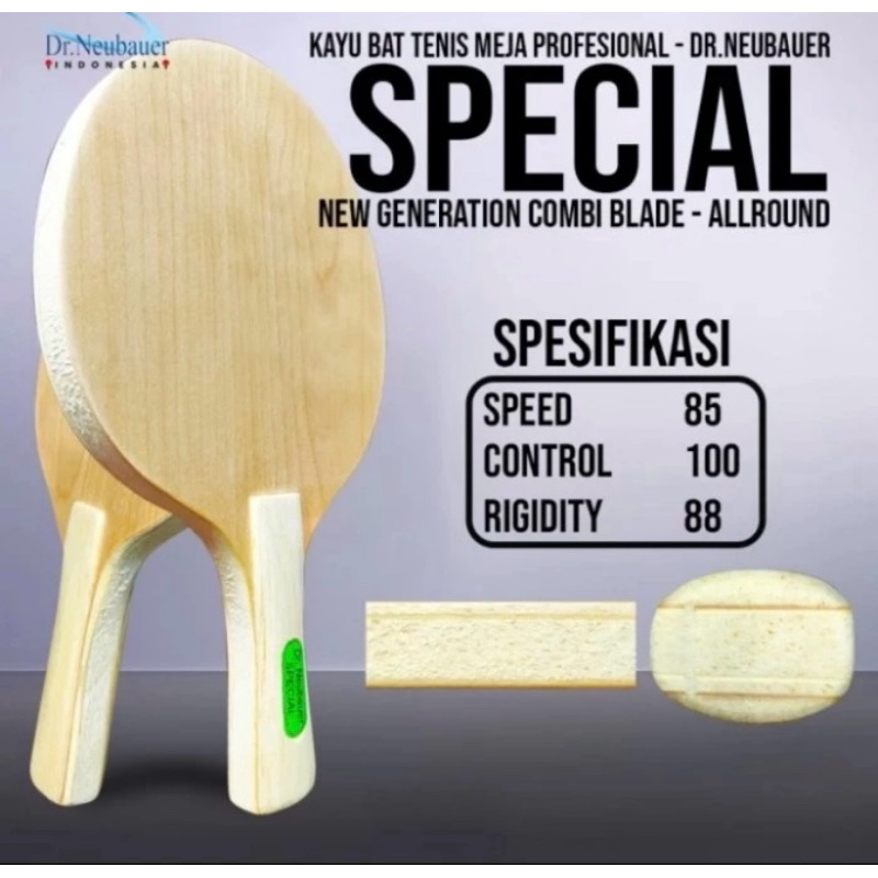 Kayu Bat Tenis Meja Pingpong Dr. Neubauer Special Allround Combi Blade