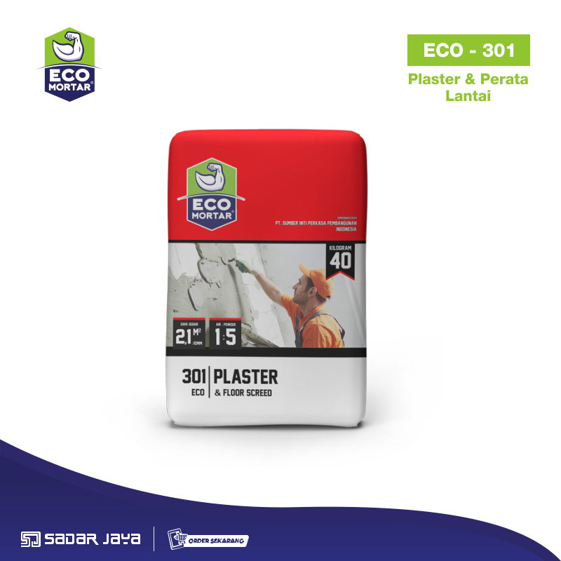 Eco Mortar Plaster & Perata Lantai Eco 301 40 kg Eco Mortar Plester Mortar Instan Semen Instan