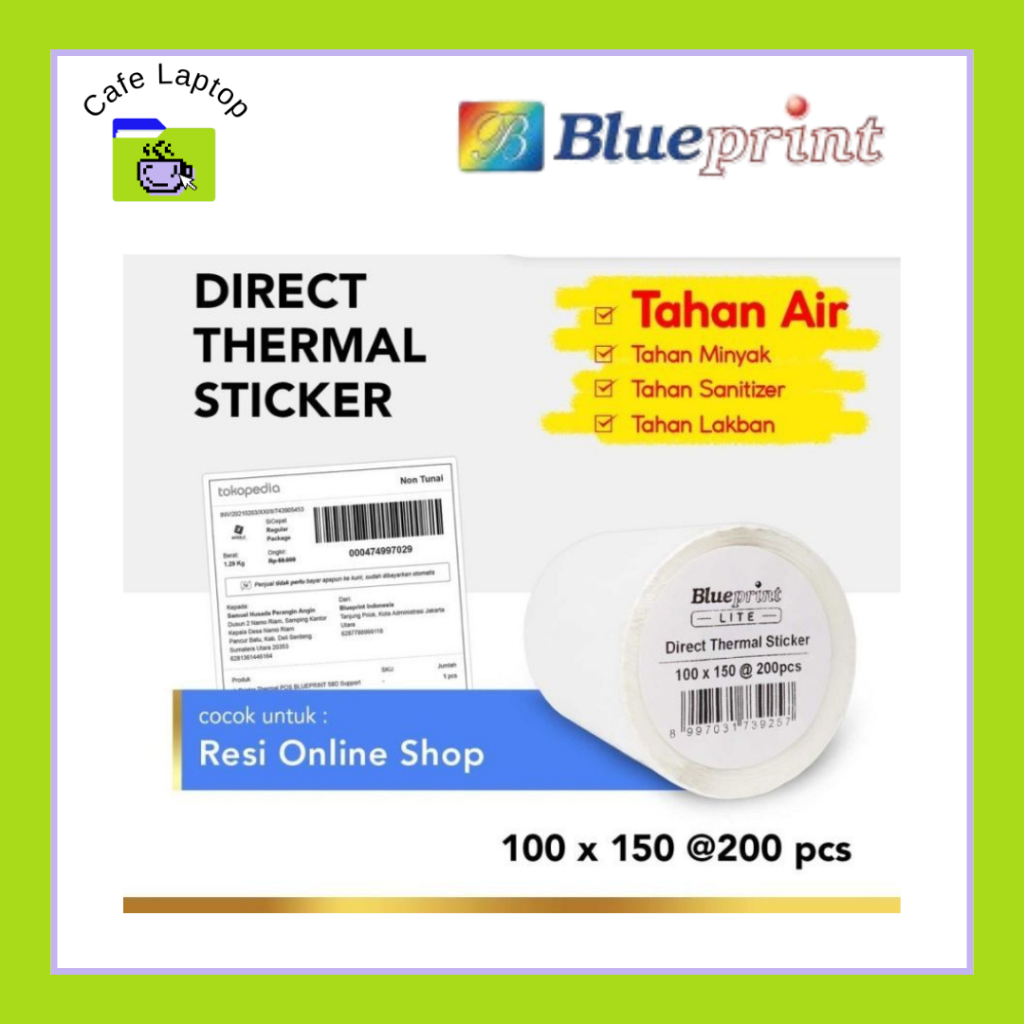 

LABEL STICKER DTS DIRECT THERMAL 100x150mmx1Line @200 pcs 1 ROLL