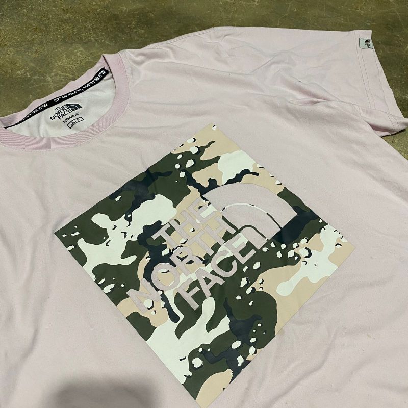 kaos the north face logo camo second