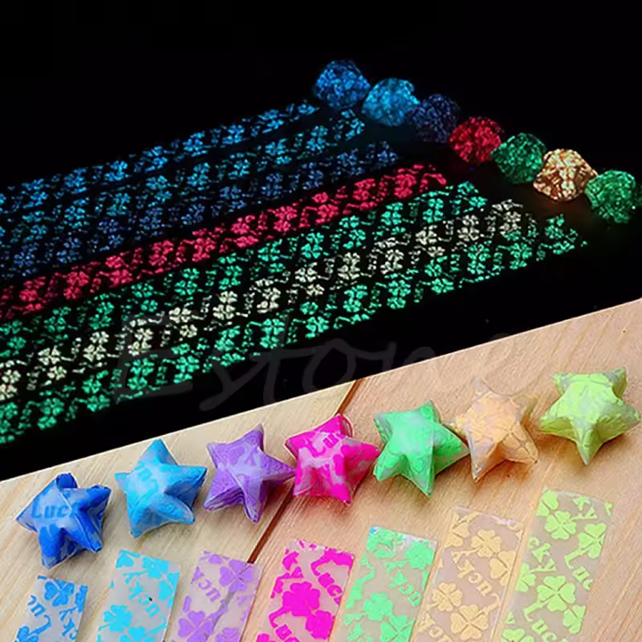 

BYL 210sheets/pack Luminous Lucky Star Folding Origami Paper Lucky Star Origami Paper Glow In Dark