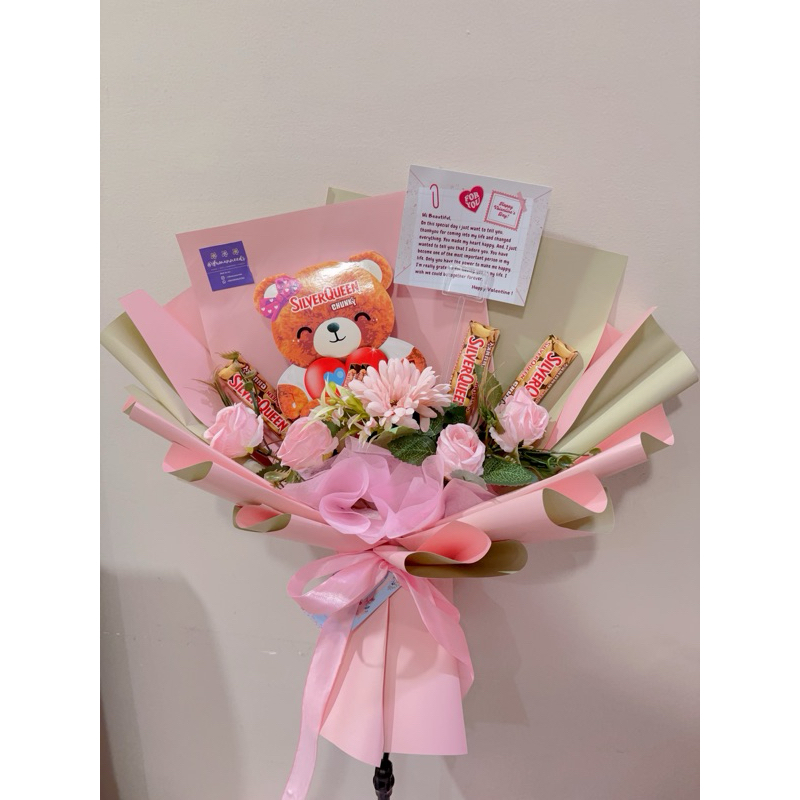 

[READY] Buket Beruang isi cokelat chunky bear Viral size Medium (edisi valentine day)