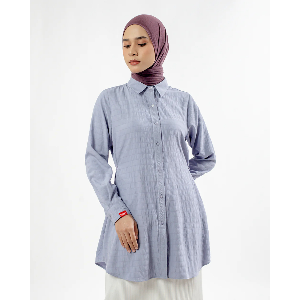 Dauky - Tunic Wrinkled Stripe | Tunik Dauky | Kemeja Dauky | Atasan Kerja | Atasan Lengan Panjang | 