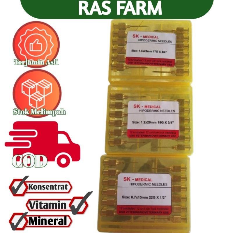 JARUM PENDEK PERBIJI | JARUM HEWAN | JARUM SUNTIK HEWAN PENDEK 22G 18G 17G