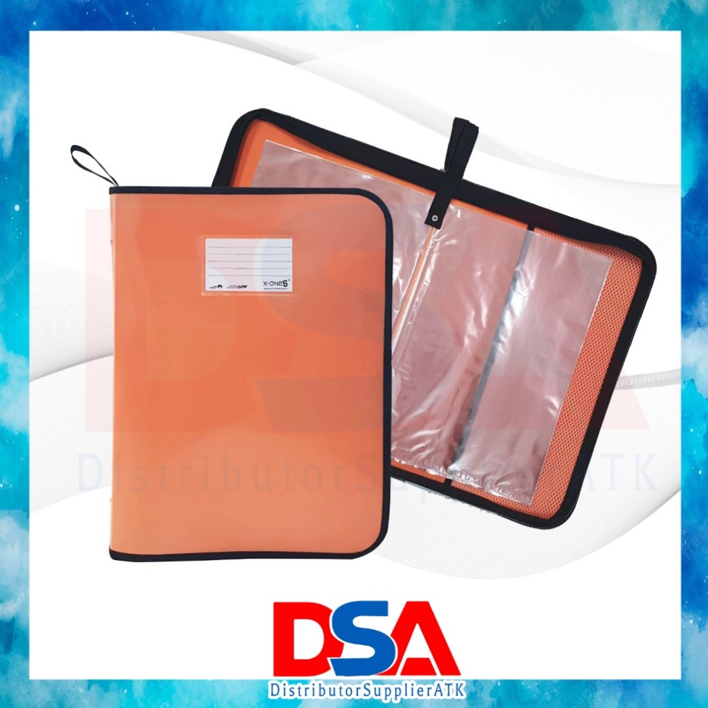 

DSA - CLEAR HOLDER ZIPPER PASTEL UKURAN F4 20PLY PLASTIK BENING DISPLAY BOOK DOKUMEN BAG FILE