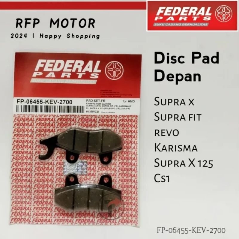 Dispad depan FEDERAL SUPRA X, SUPRA FIT, REVO, KARISMA, SUPRA X 125, CS1