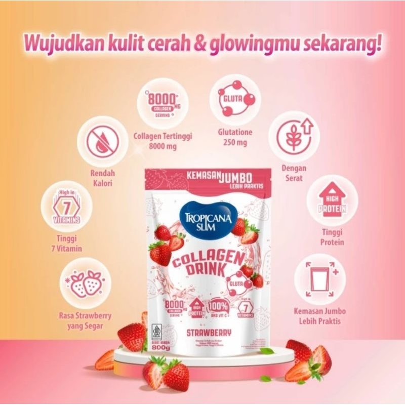 Tropicana Slim Collagen Drink Strawberry 800 Gr