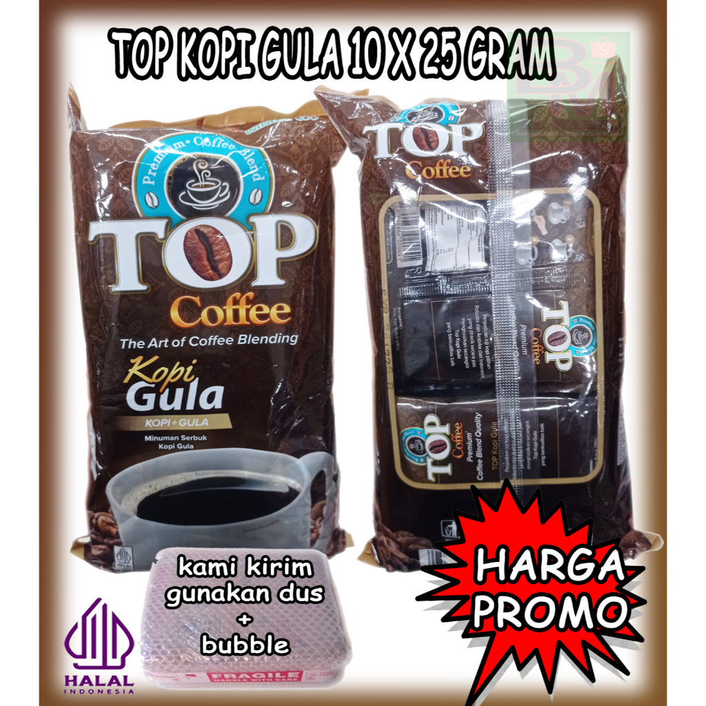 

Kopi Top Coffe Mix Gula Kemasan 1 Renceng isi 10