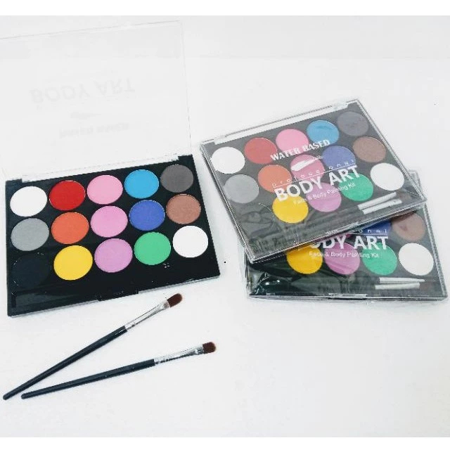 

FACE AND BODY ART PAINTING V-TEC 15 WARNA SET+BRUSH FAC-402