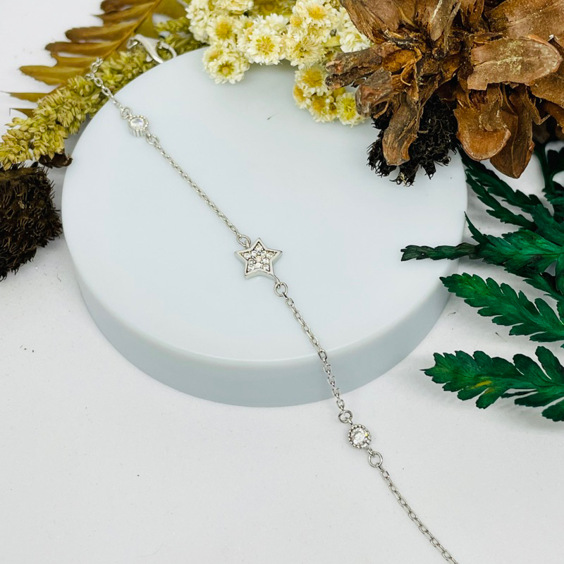 Gelang Wanita Silver Perak 925 Serut Adjustable Gelang Bintang