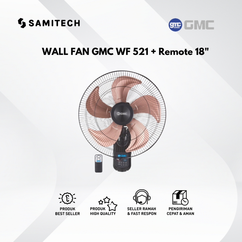 KIPAS ANGIN DINDING GMC WALL FAN GMC WF 521 + Remote 18"