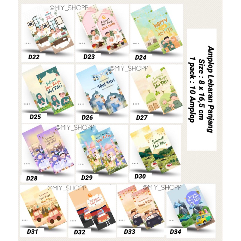 

Amplop Lebaran Panjang |harga per 1 pack | 1pack : 10 Amplop |