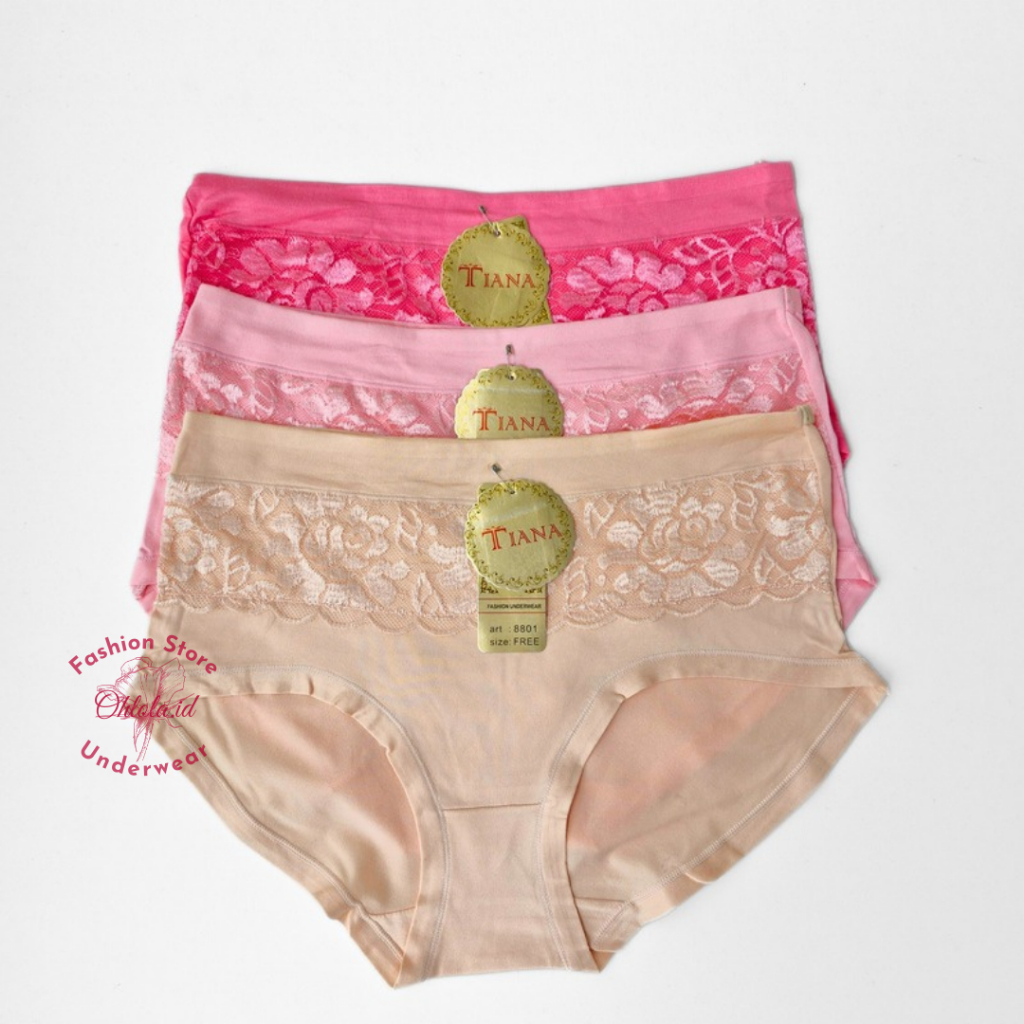 4 Pcs Celana Dalam Wanita Dewasa CD Tiana Renda Katun Super Soft