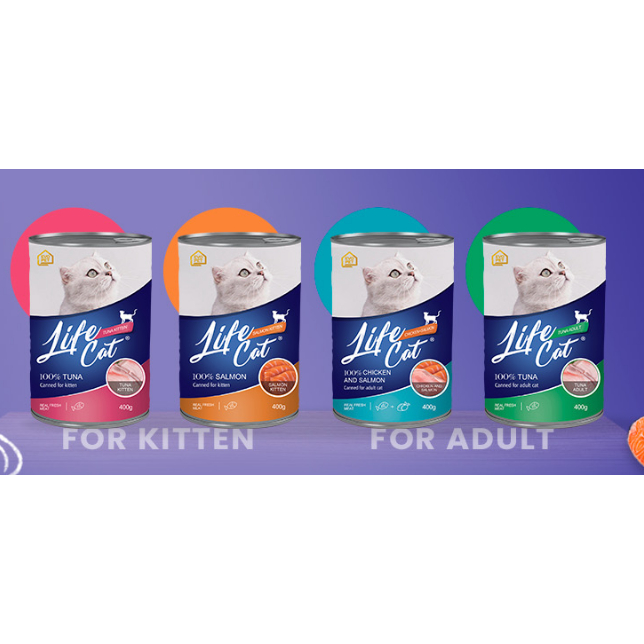 Life Cat 400gr KALENG makanan kucing life cat kaleng