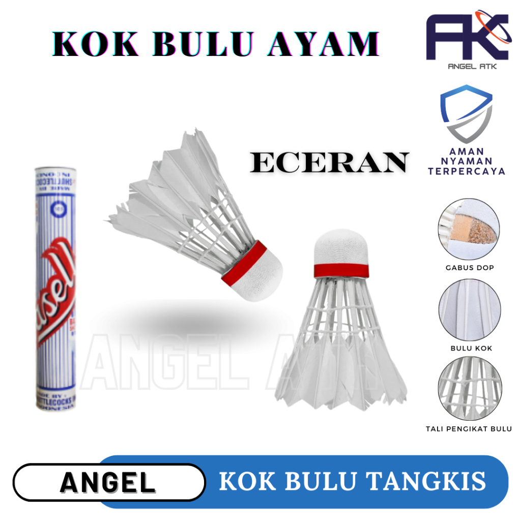 Best Seller Kok Badminton / Jual Ecer / Shuttlecocks Bulu Ayam / Kok Olahraga Outdoor / Kok Termurah