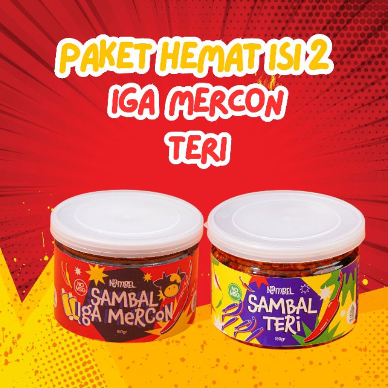 

Nambelin Paket Isi 2 Sambal Iga Mercon + Teri