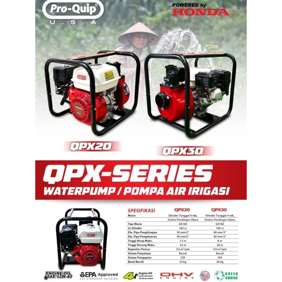 MESIN POMPA AIR 3 INCH HONDA GX PROQUIP  QPX30