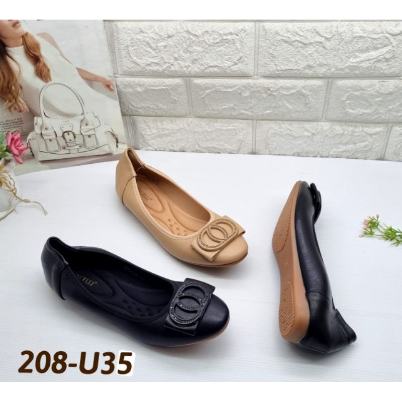 SEPATU FLAT KULIT KERJA/KANTOR WANITA