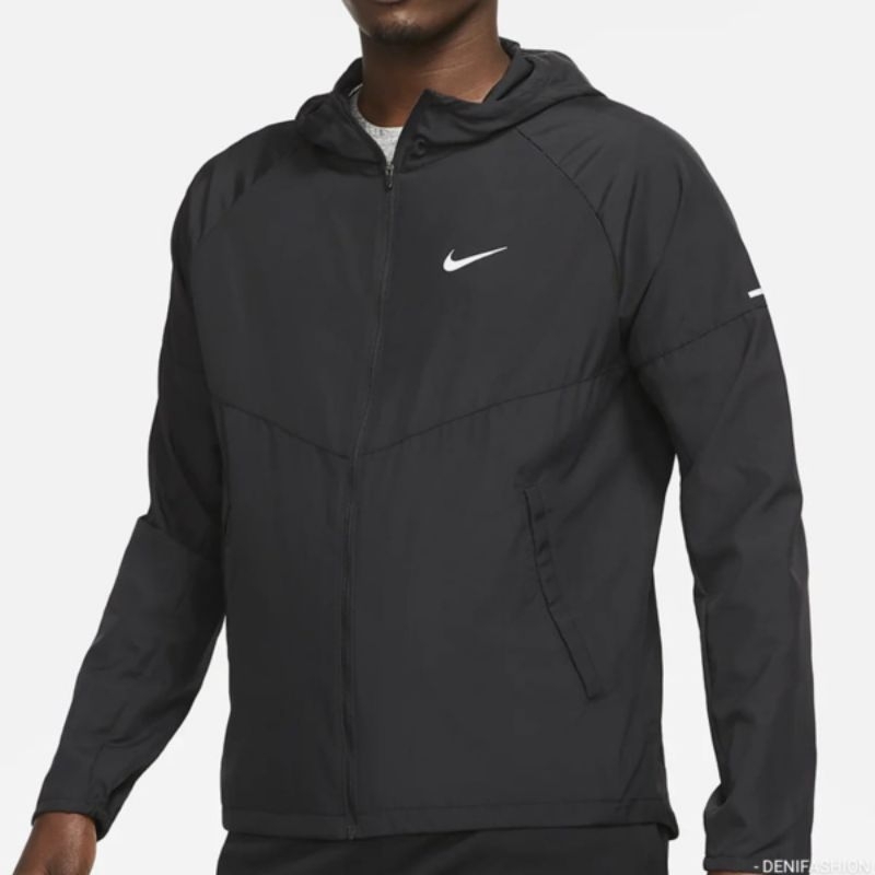 Jaket Olahraga Hitam Polos Original Nike Running Jaket Sport Lari Murah