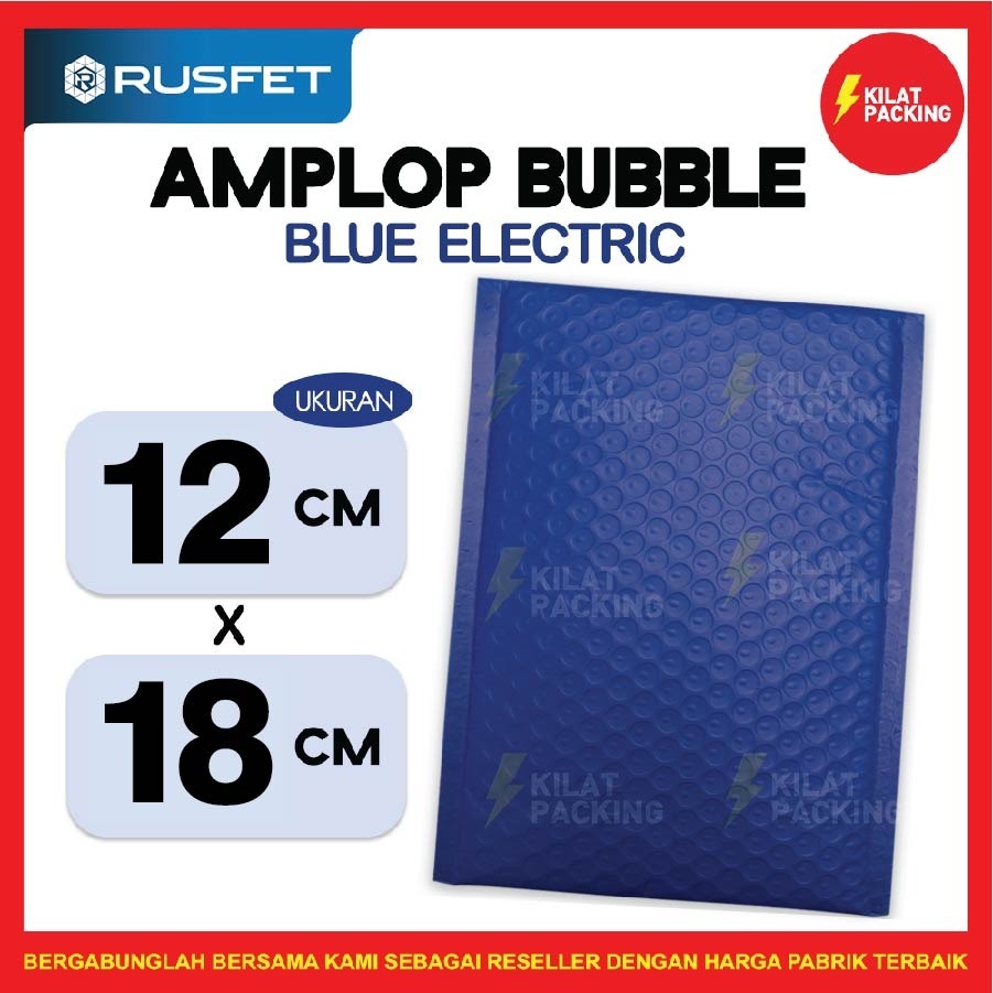 

Amplop Bubble Bubble Mailer Bubble Packing Premium Blue Electric 12x18cm Satuan