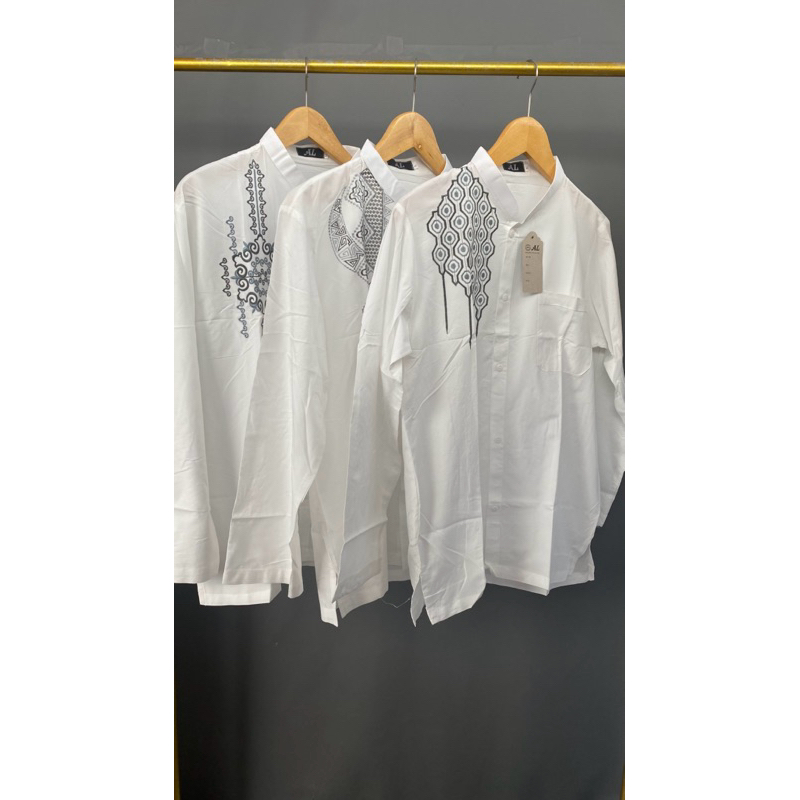 Koko Putih Lengan Panjang / Koko Putih Bordir / Koko Putih Polos/ Koko Lengan Panjang / Baju Muslim 