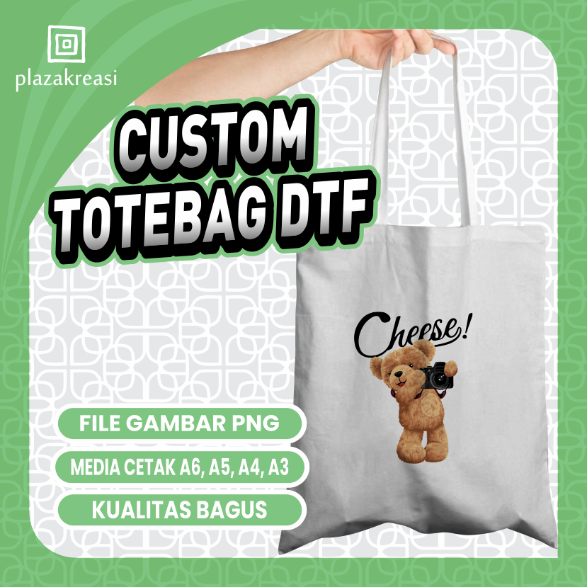 [Custom] Totebag DTF /Tas Tote Bag Custom | Goodie Bag Sablon Custom Satuan