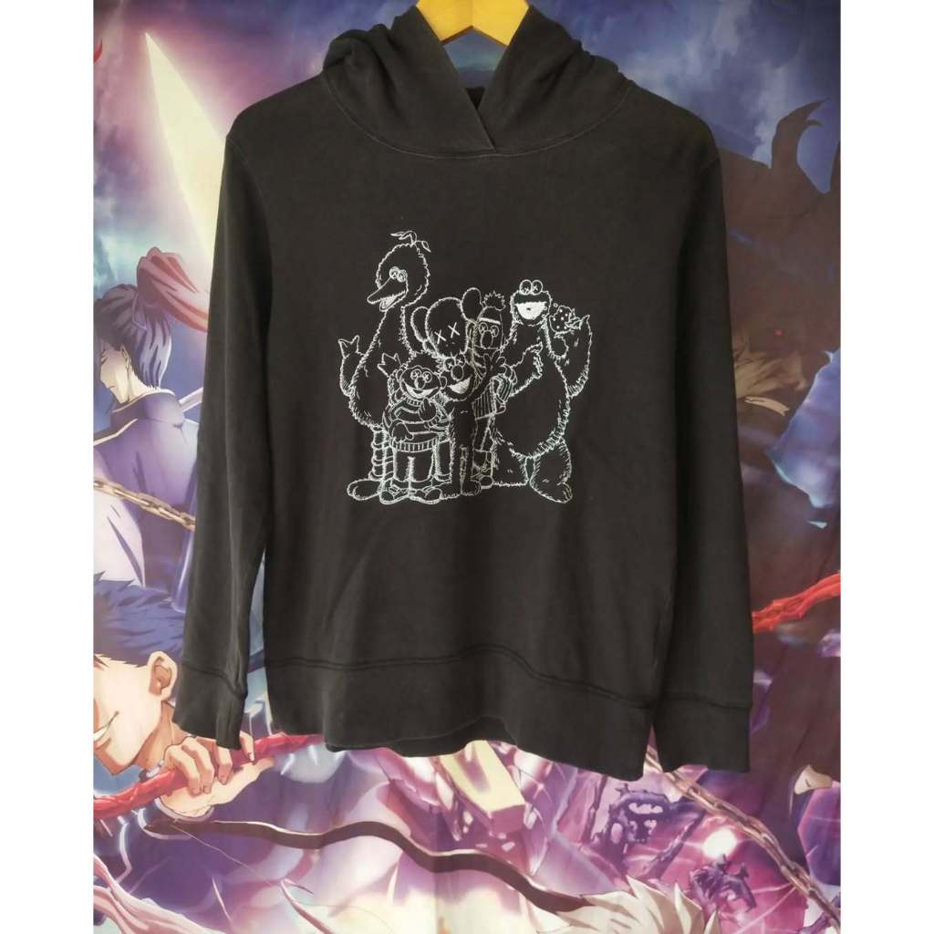 UNIQLO x Kaws Sesame Street Official Hoodie Jaket Original Second Merch Japan Korea Brand Vintage Re