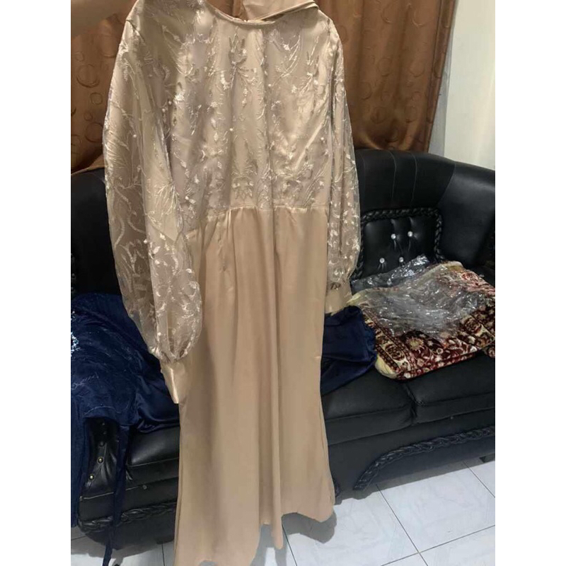 dress velvet brukat model duyung