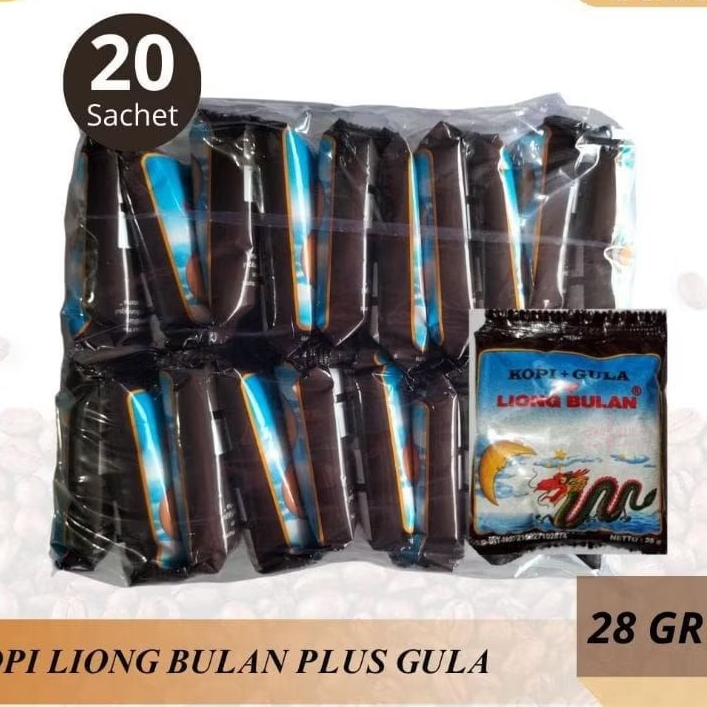 

2 Pak 40 Pcs Kopi liong Bulan Plus Gula