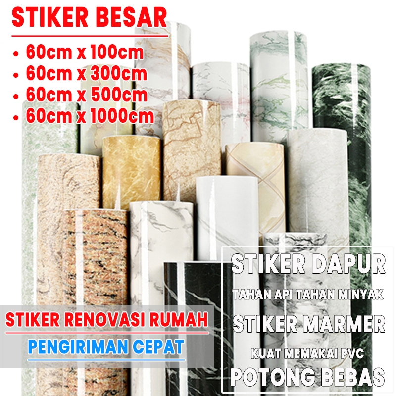 【strugglerhome】wallpaper dapur glossy wallpaper dapur roll wallpaper lantai dapur wallpaper marmer