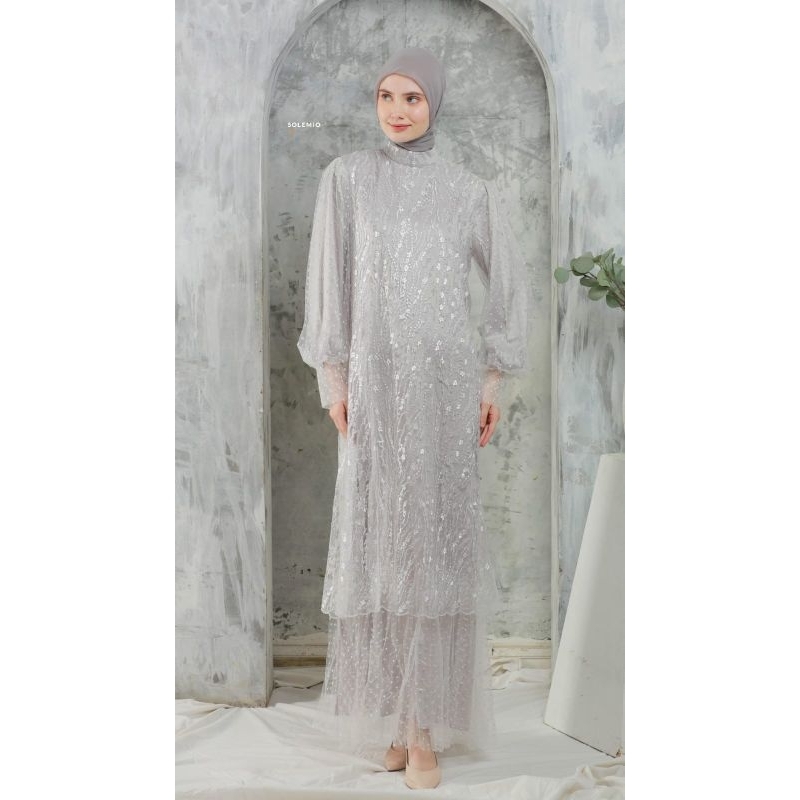 SOLEMIO MAXIDRESS / GAMIS / GAUN / TERUSAN PANJANG MUSLIM IMPORT TILLE BRUKAT
