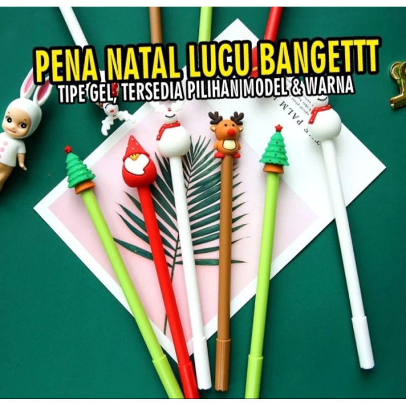 

PENA PULPEN GEL AKSESORIS NATAL CHRISTMAS BARANG IMPOR LUCU - pensil E.ketawa
