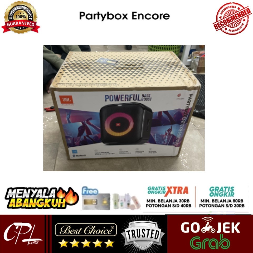 JBL PartyBox Encore Essential - Speaker Bluetooth Hitam dengan Kapasitas 4800mAh