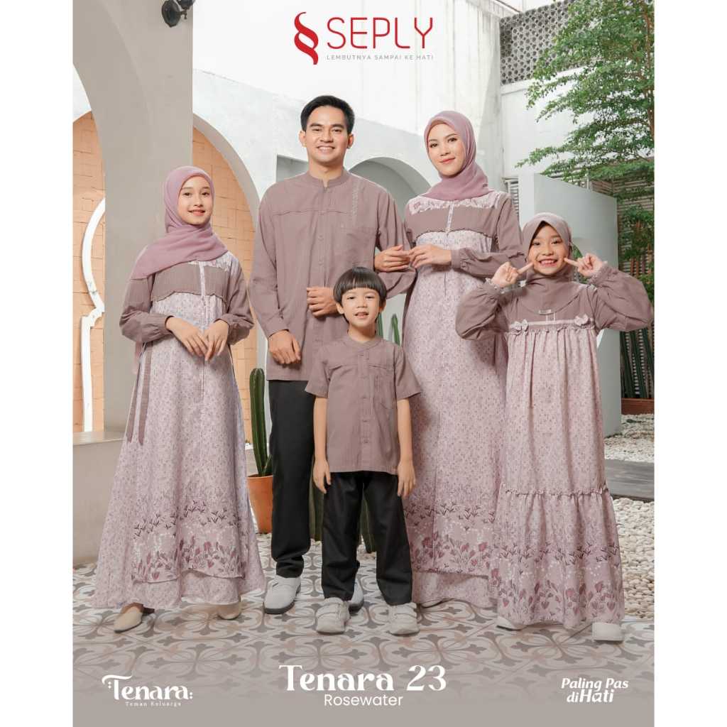 Sarimbit Keluarga 2025 Seply Tenara 23 Rosewater Gamis Couple