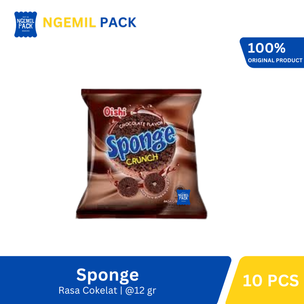 

Oishi Sponge Cokelat E1000 Isi 10pcs @9Gr