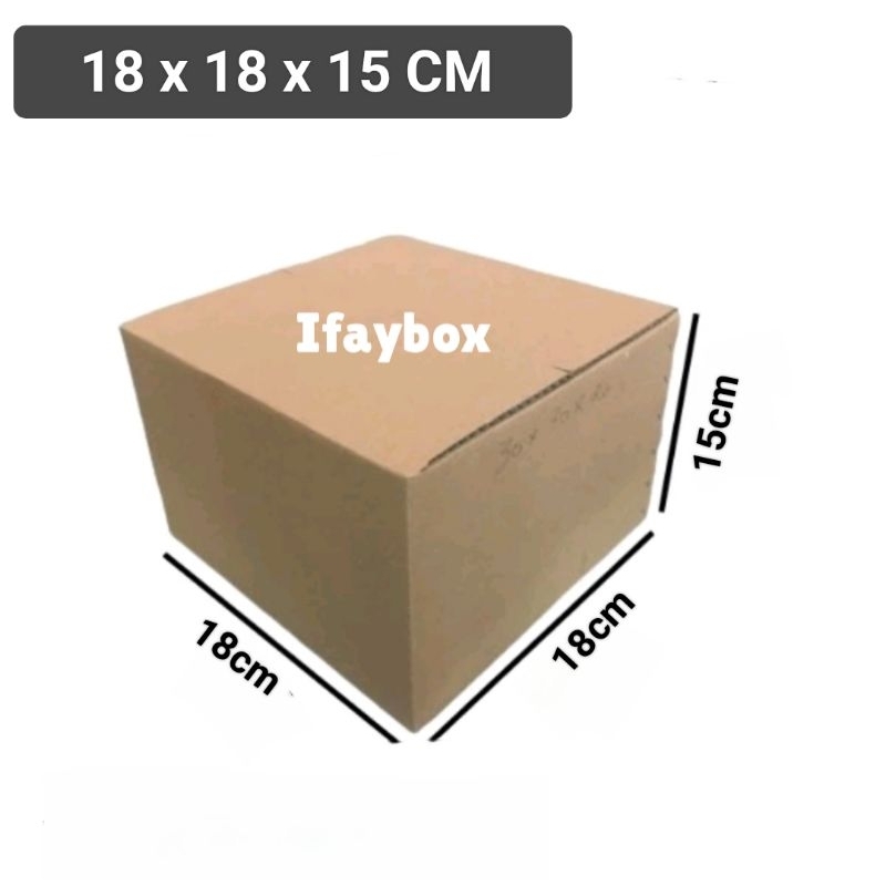 

Kardus box Ukuran 18x18x15 cm single wall polos