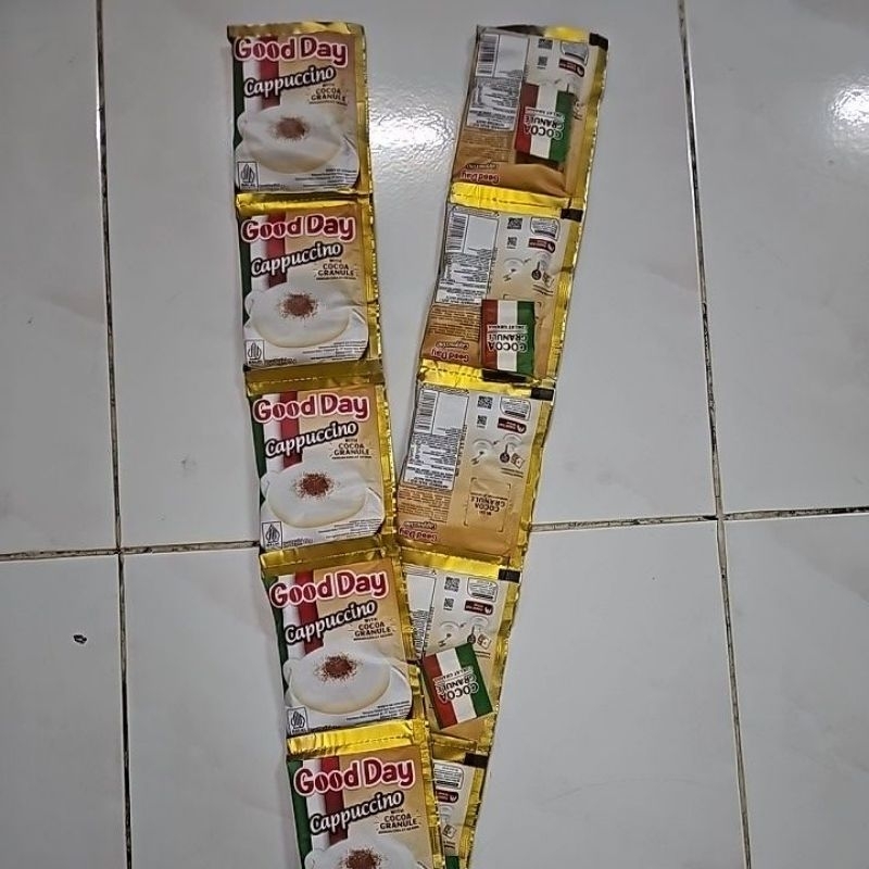 

Good Day Cappucino 25 gram dijual 1 renteng isi 10 saset