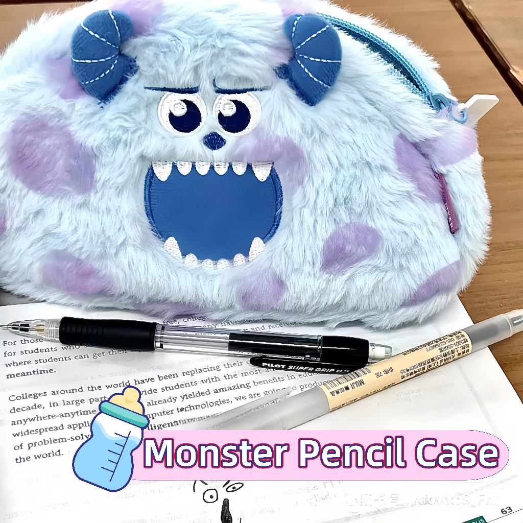 

[2025 Baru ]Lucu Monster Tempat Pensil Kotak Kanvas 3D Anak perempuan Cartoon Korea Pencil Case