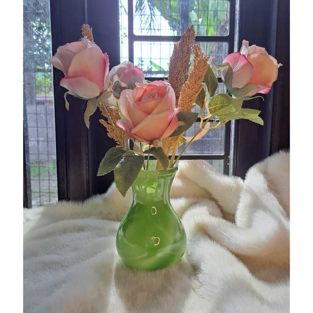 Vas Kaca Bening Pir - Aquarium Ikan Cupang - Vas Bunga Kaca Minimalis