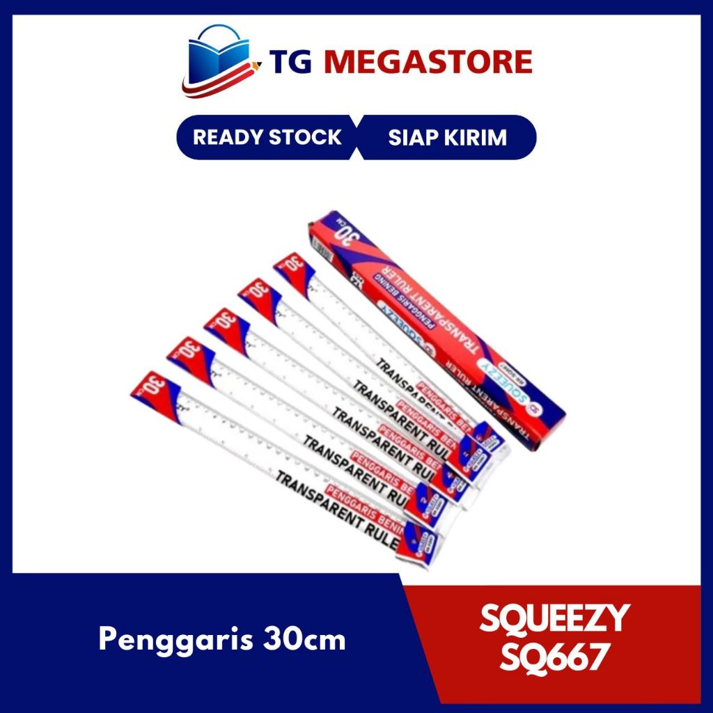 

Penggaris Squeezy Transparant Plastik 30cm RR-SQ667