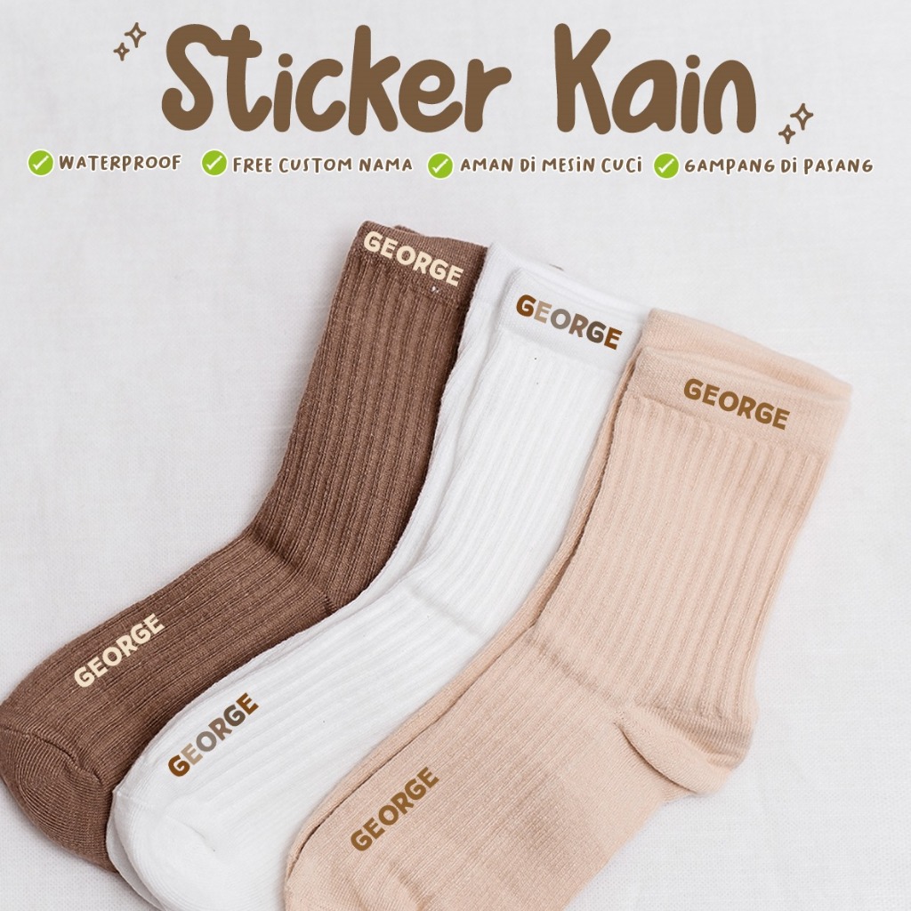

[GIANTPALACE] Sticker Kain Custom Nama Cute Colour Anak Laki-Laki