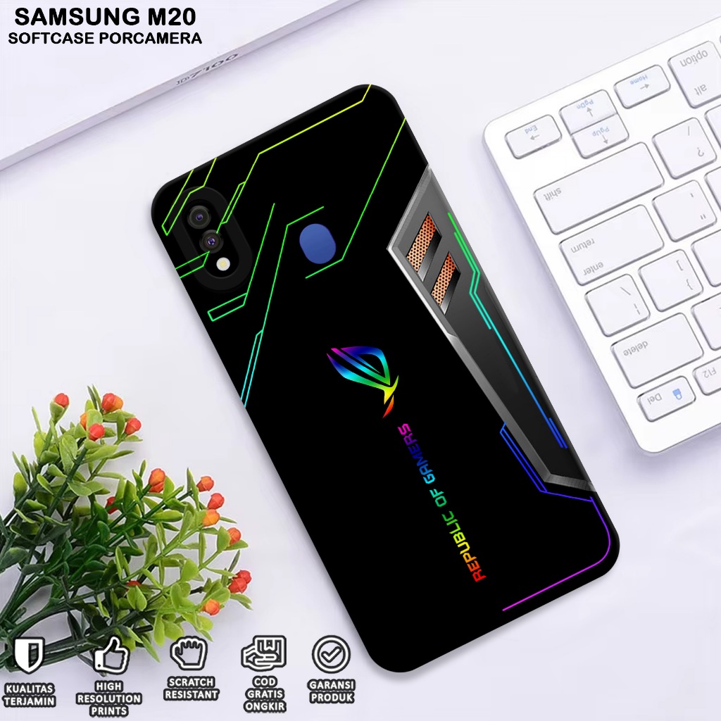 Case Hp Samsung M20 - Casing Hp Samsung M20 - Softcase Samsung M20 MOTIF ROG - Case Samsung M20 - Ca