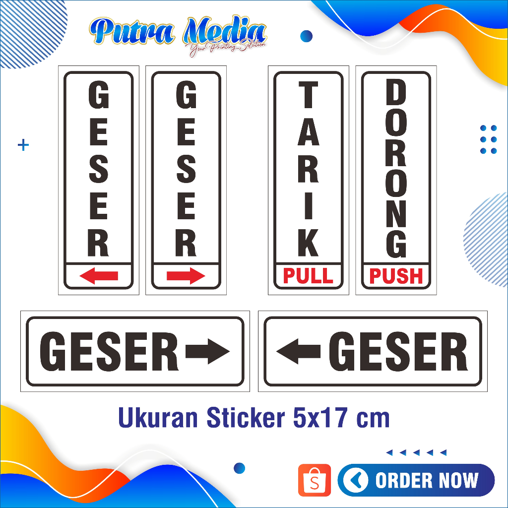 

STIKER PINTU TARIK DORONG - PUSH PULL - GESER