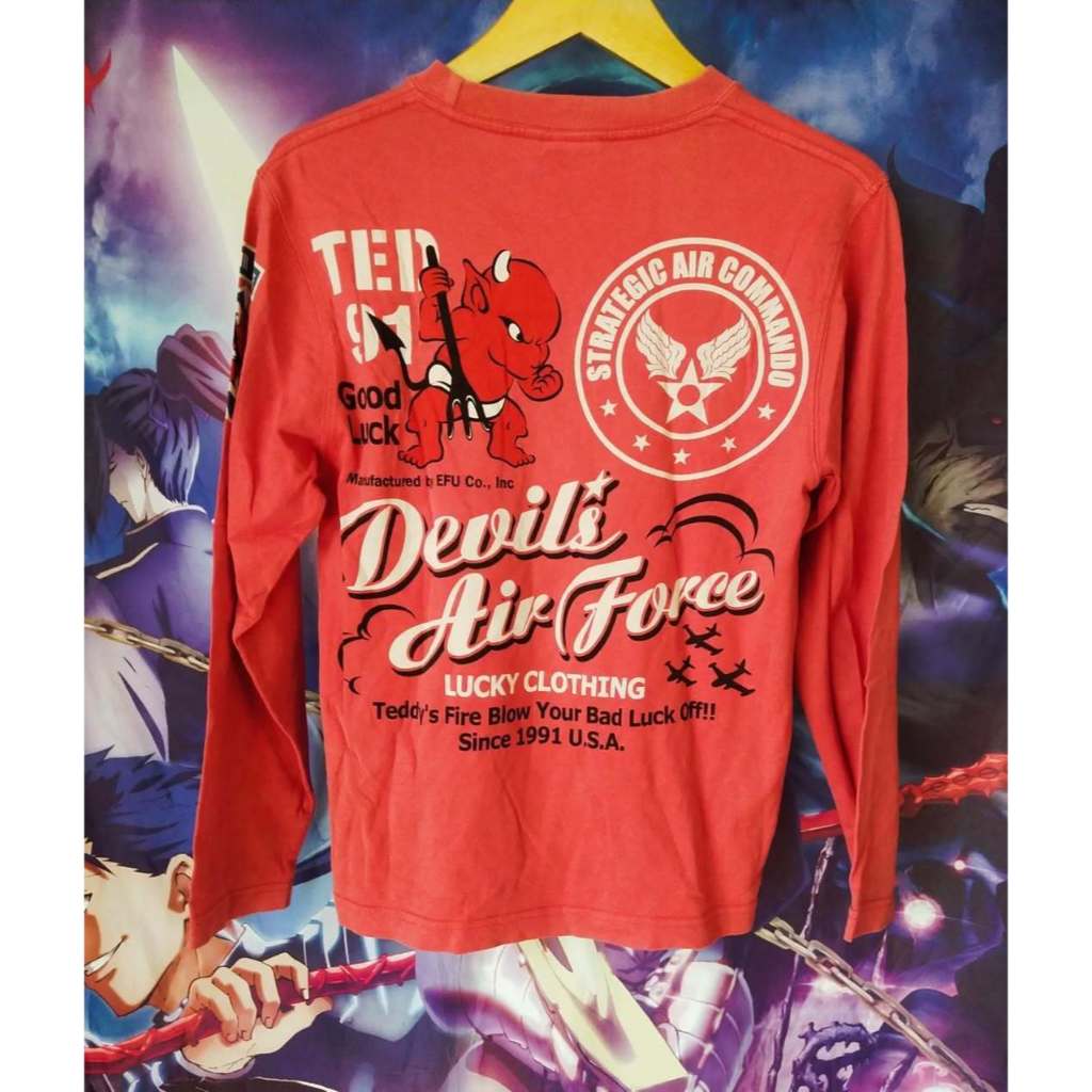Tedman Devil's Air Force Big Print Longsleeve Jaket Sweater Original Second Merch Japan Korea Brand 