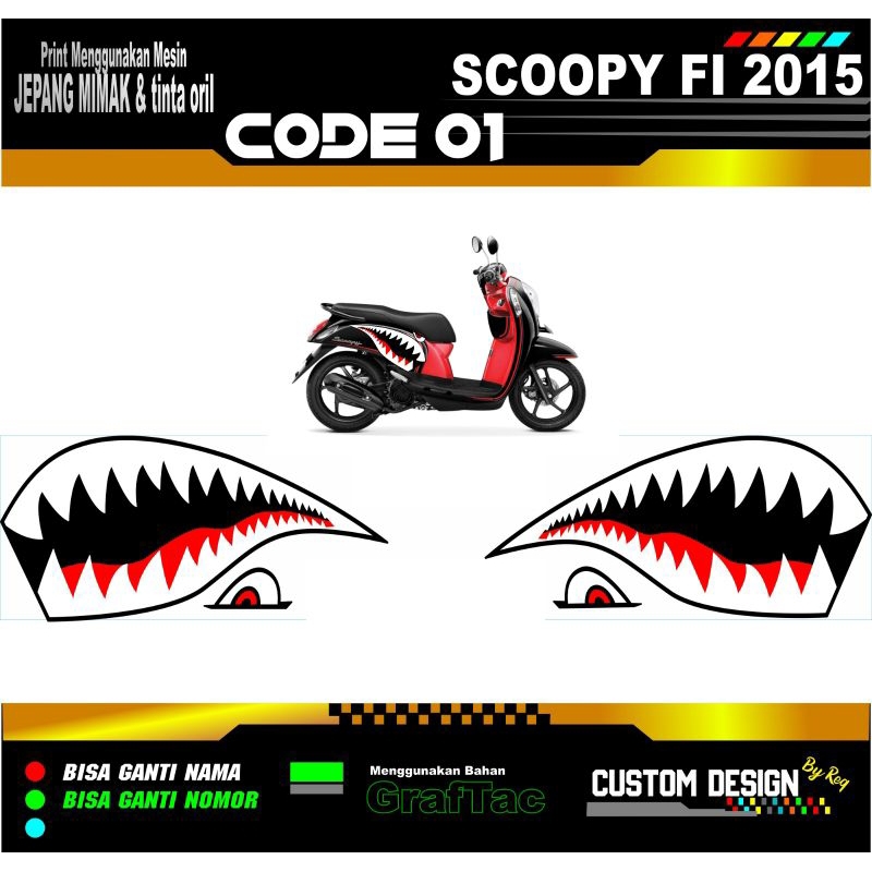 Decal Scoopy FI 2015 / Sticker Scoopy FI 2015 / Stiker Motor Scoopy 2016 FI