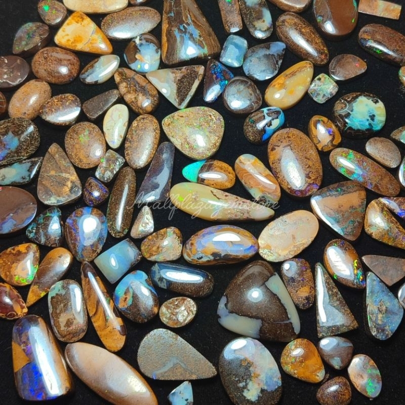 natural batu koroit boulder opal australia / koroit boulder opal australia / losstune batu koroit op