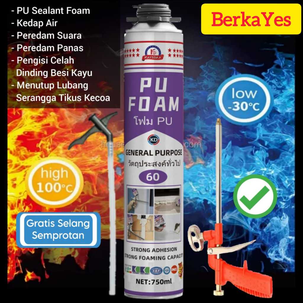 PU Sealant Foam Spray Sealant PU Busa Foam Sealant Polyurethane Foam PU Foam Pengisi Rongga Lubang K