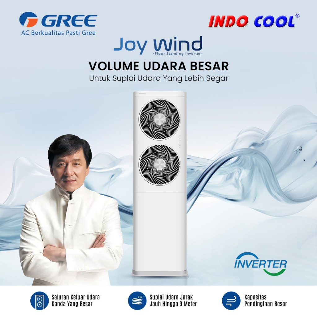 AC GREE Floor Standing Joy Wind 5PK / 5 PK - Hemat Energi