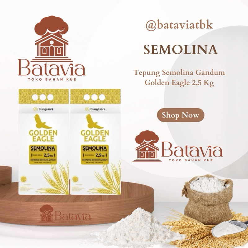 Tepung Semolina Golden Eagle 2.5 Kg | Bungasari Golden Eagle Semolina