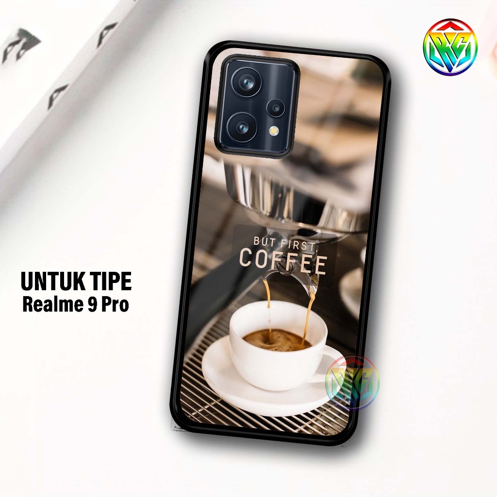 Real Case REALMI 9 PRO Terbaru Case kilau - New Case Glossy casing Hp REALME 9 PRO  [Motif KOPI] - H